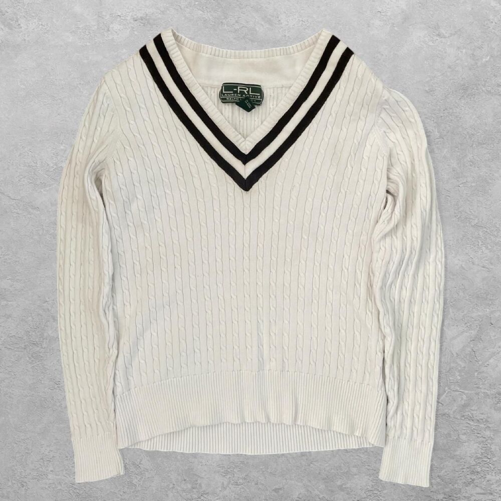 Vintage Lauren Active Ralph Lauren Cable Knit Tennis Sweater XS